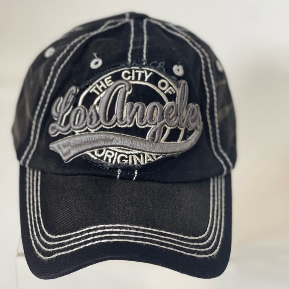 UNISEX New WO Tags Black Baseball Style Hat The City of LA Original Adjustable